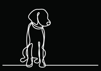 continuous line drawing vector illustration with FULLY EDITABLE STROKE of dog cat as a concept of pet animals