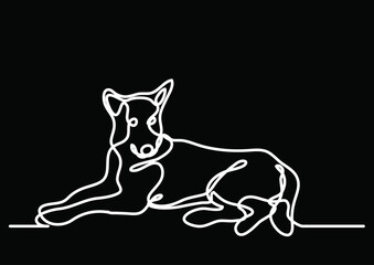 continuous line drawing vector illustration with FULLY EDITABLE STROKE of dog cat as a concept of pet animals