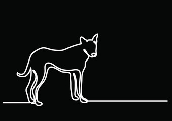 continuous line drawing vector illustration with FULLY EDITABLE STROKE of dog cat as a concept of pet animals