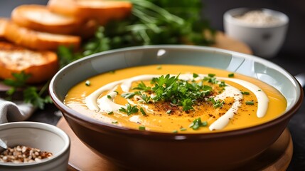 Sweet potato cream soup, AI Generative
