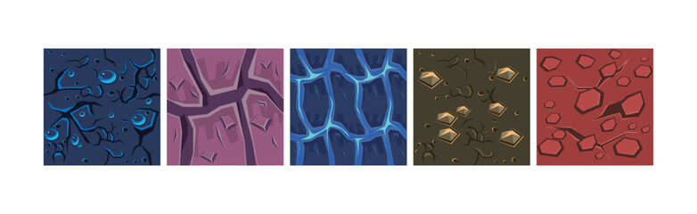 Game Ground Pattern and Land Top View Texture Vector Set