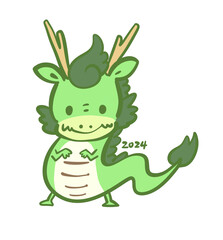 可愛いくてポップな龍のイラスト