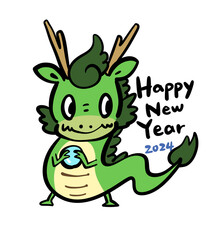 可愛い辰年イラストとHappyNewYear