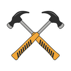 Cross Hammer Clipart Vector, Hammer Vector, Hammer illustration, Carpenter Vector, Mechanic tools Clipart, Mechanic Tools, Carpenter tools, Worker elements, Labor equipment