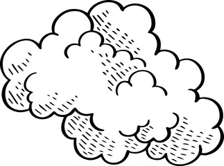 hand drawn cloud illustration.