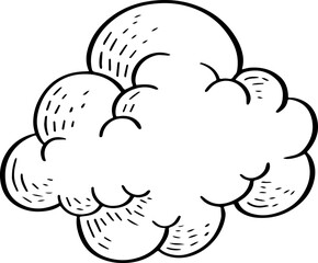 hand drawn cloud illustration.