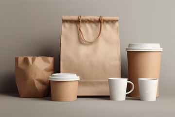 Mockup of Coffee Packaging Brand Generative AI.