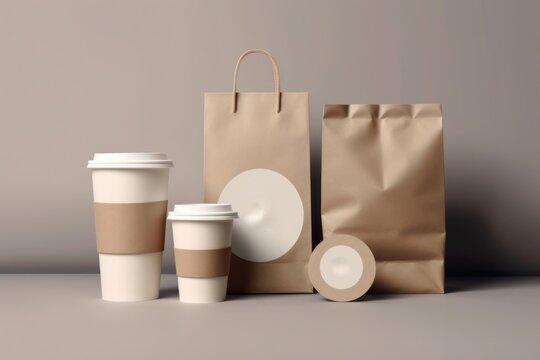 Mockup of Coffee Packaging Brand Generative AI.