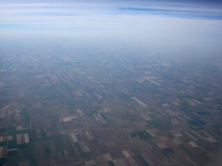 aerial view of farmlands