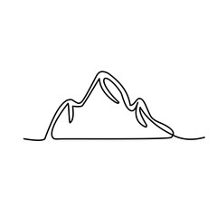 continuous mountain line drawing