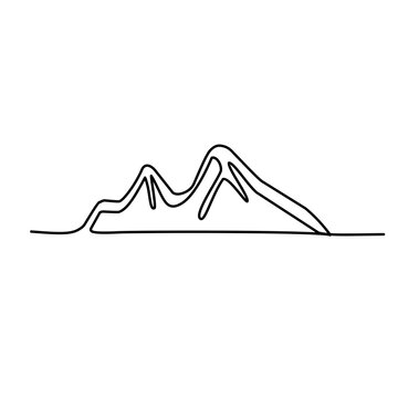 continuous mountain line drawing