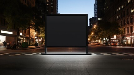 Blank black street billboard poster stand mockup
