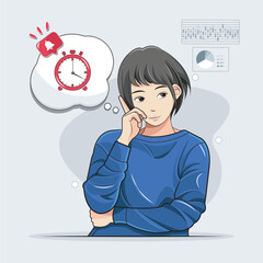 Business Illustration. Self management and time management strategy vector illustration