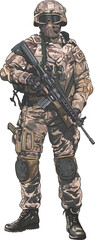 Drawing Turkish special force,authoritative, strong,art.illustration, vector