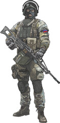 Drawing Russian special force,strong, brave, art,illustration, vector