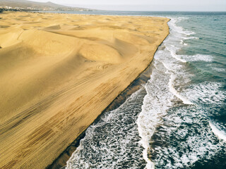 maspalomas dunes aerial view gran canaria - 639137039