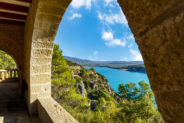 El Grado reservoir, on the river Cinca, Huesca, Spain