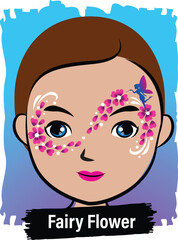 Face-Painting Creative Card Design- 
Fairy flower