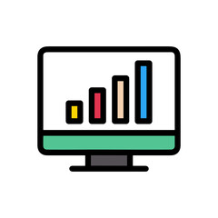 Business chart icon symbol image vector. Illustration of growth diagram data graphic pictogram infographic design image