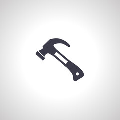 Hammer icon, repair hammer isolated icon