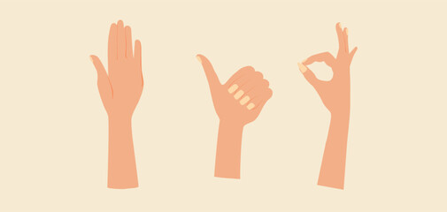 Hand gestures vector