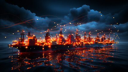 Fototapeta premium Integrated Smart Logistics and Digital Transportation Network for Next-Gen Business