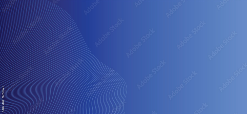 Poster futuristic blue wave background. blue minimal round lines abstract background. thin line wavy abstra