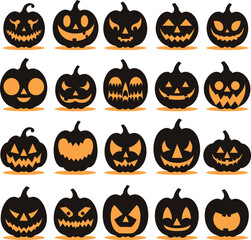 Halloween silhouette set on white background vector illustration