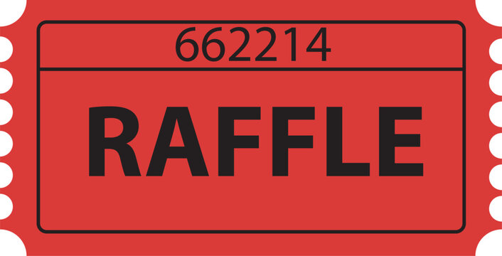 red raffle ticket icon. raffle sign. raffle ticket symbol. flat style.