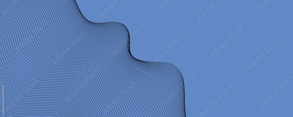 Poster abstract blue wave background. blue minimal round lines abstract background. abstract blue wave line