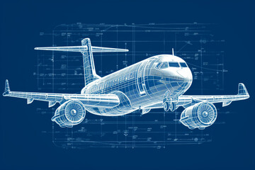 Digital illustration of Aeroplane with colour background Generative AI