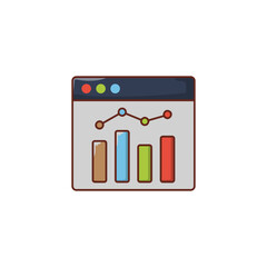 Business chart icon symbol image vector. Illustration of growth diagram data graphic pictogram infographic design image