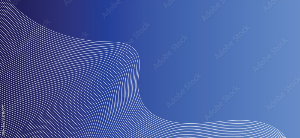 Poster abstract blue wave background. blue minimal round lines abstract background. thin line wavy abstract