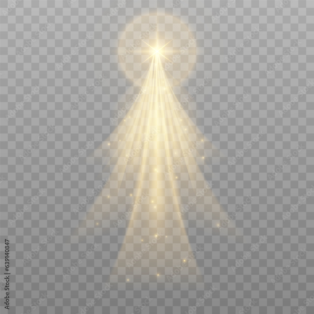 Poster searchlights. stage light with bright beams for presentation illuminated by spotlights. vector illus