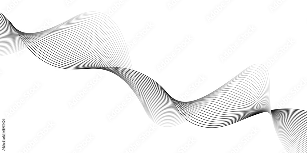 Poster abstract wave lines dynamic flowing colorful light isolated background. stylized line art background