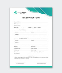 Vector admission form, illustration of application form, registration form, registration