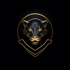 Black and Gold Panther Head Icon