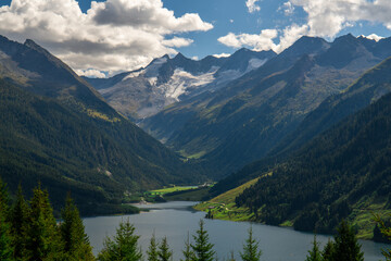 Panoramic view of beautiful mountain landscape in Alps  - 639143296