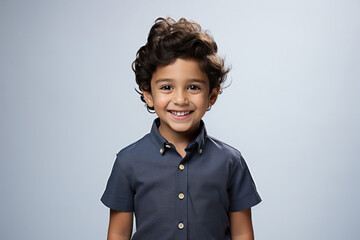 Portrait of Indian happy and cute little boy looking at camera