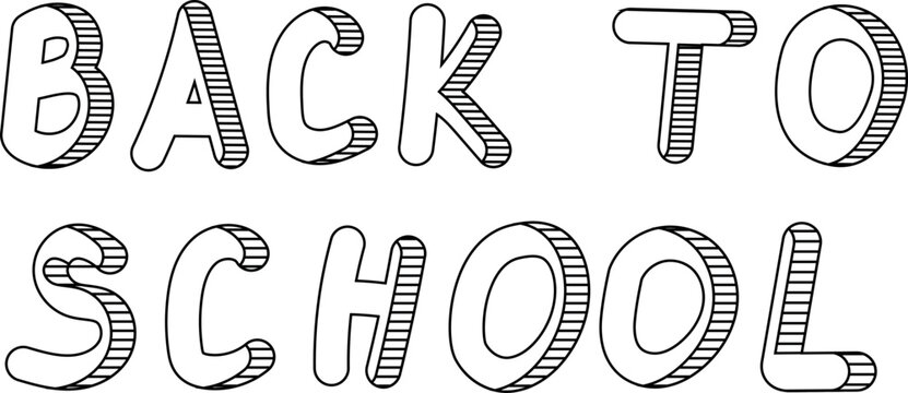 Back to school phrase. Vector illustration. Hand drawm text