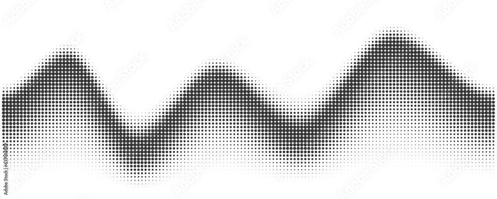 Poster dotted wave background. halftone abstract vector gradient. particle flow fade. textured fluid effect