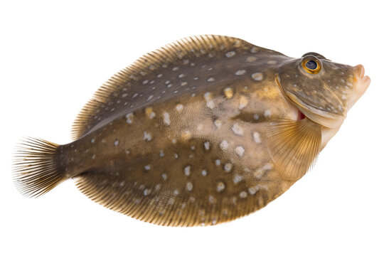 plaice on white background