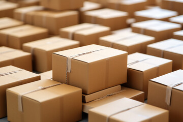 Fototapeta premium cargo parcel box on white background, Generative AI.