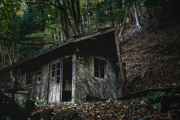 森の中にひっそりと佇む廃屋　
Spooky abandoned house in the forest - Japan