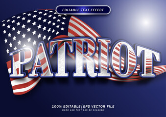 Patriot text effect. editable text style effect.