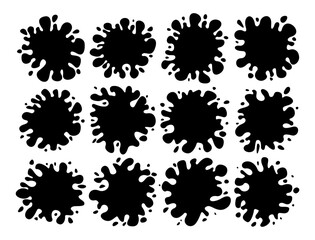 Set of liquid water splash border logo design 