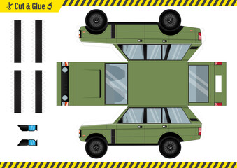 Cut an Glue off road car paper craft