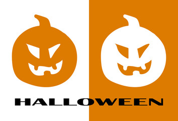 Halloween pumpkin face symbol. vector illustration 