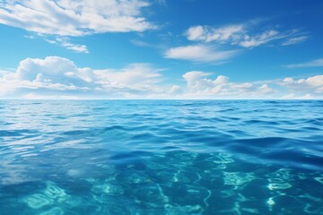 Fototapeta premium Sea Water Horizon Meeting The Sky, Generative AI