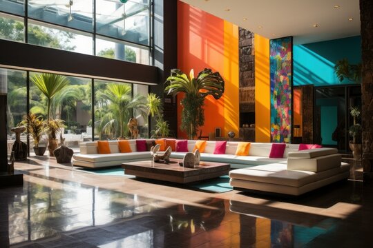 modern luxury hotel lobby 